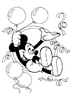 A coloring page of mickey mouse